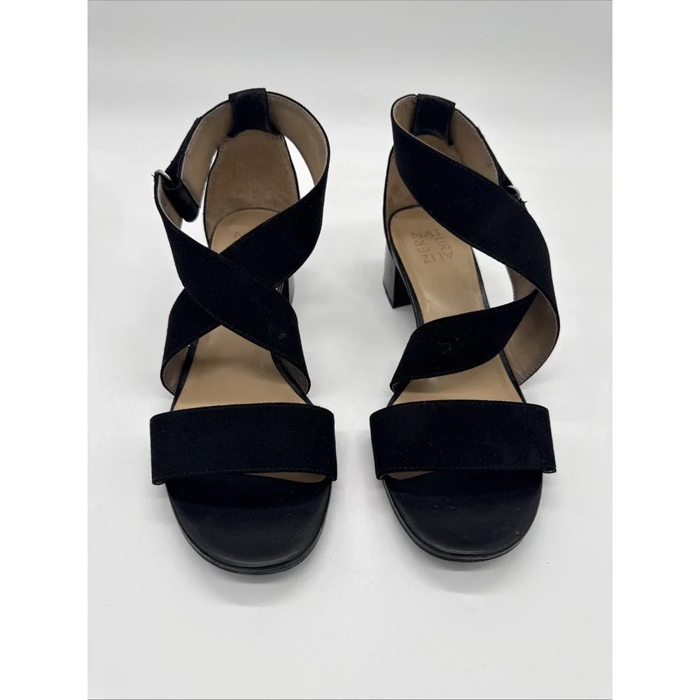 Naturalizer Adele Faux Suede Sandals Shoes -  Size 9 M - Black